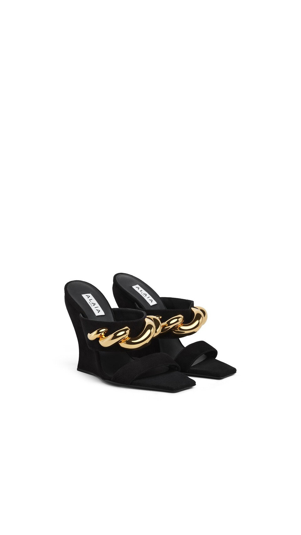ALA&Iuml;A WAVE JEWEL MULES IN SUEDE BLACK - View 2
