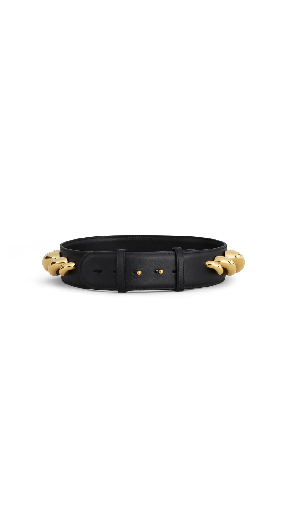 ALA&Iuml;A TORSION JEWEL BELT IN LEATHER BLACK - View 2