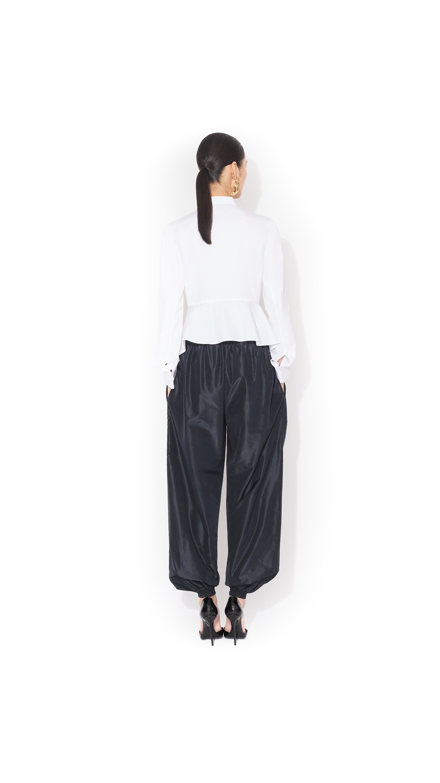 ALA&Iuml;A TUXEDO COTTON POPLIN SHIRT WHITE - View 3