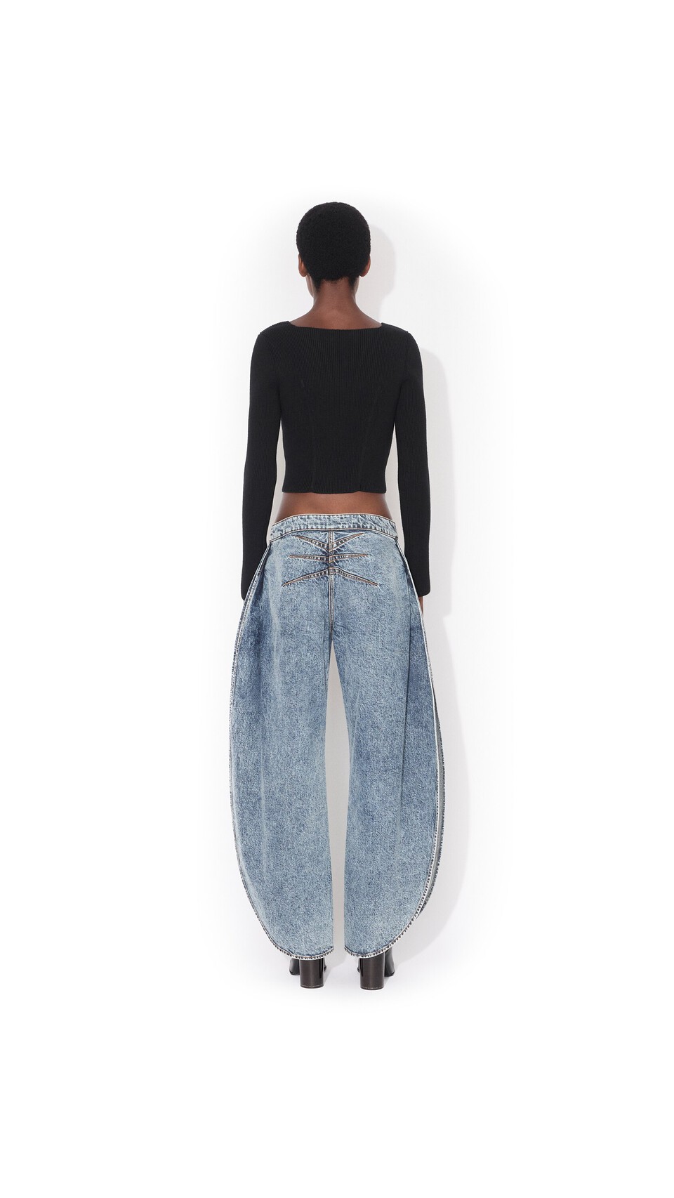 ALA&Iuml;A CORSET WOOL TOP BLACK - View 3