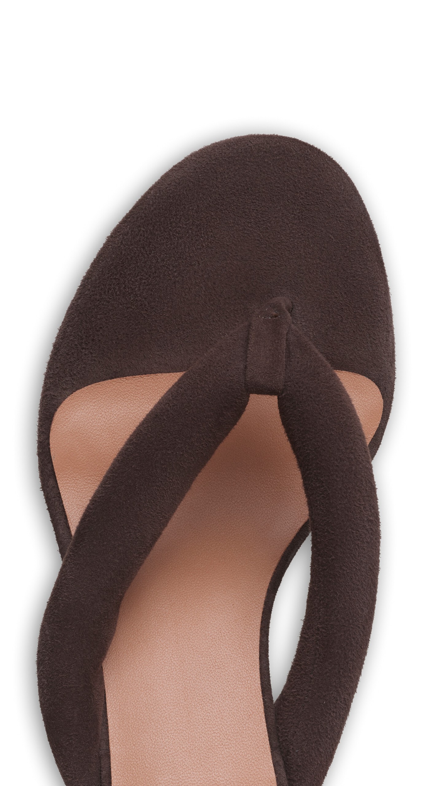 ALA&Iuml;A HEEL THONG MULES IN SUEDE DARK BROWN - View 4