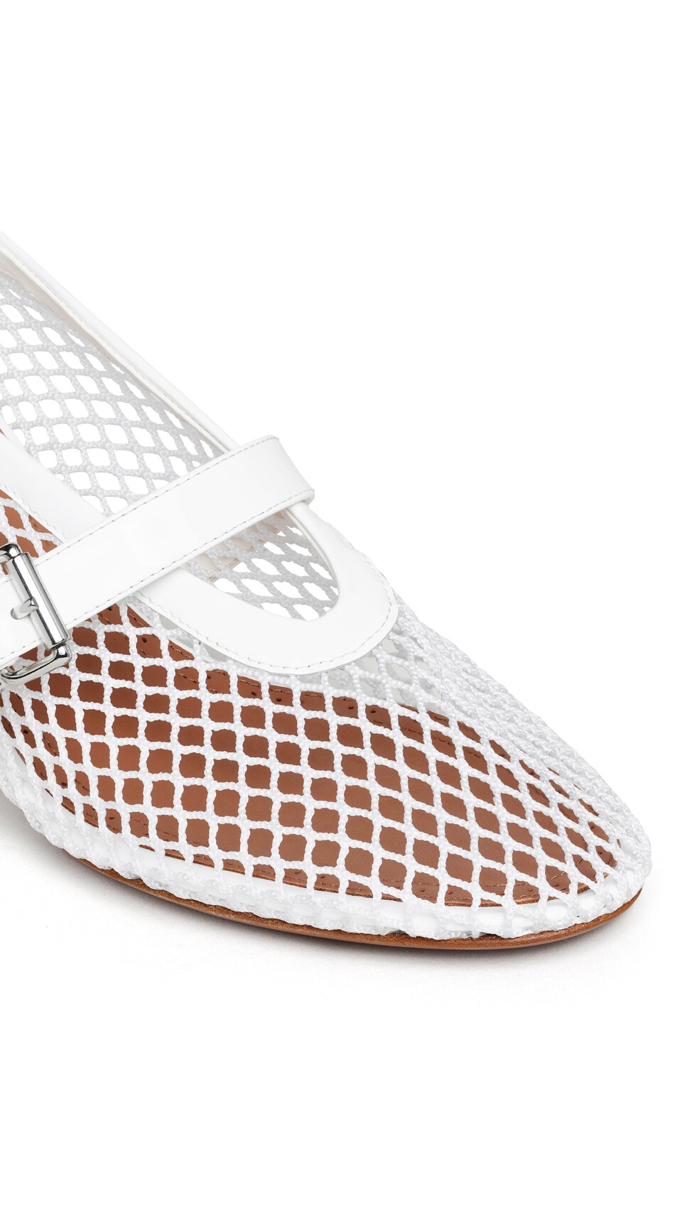 ALA&Iuml;A MARY JANES 55 IN FISHNET  OPTICAL WHITE - View 4