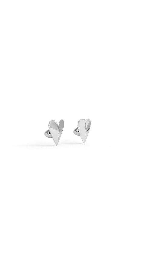 ALA&Iuml;A LE C&OElig;UR MINI TORN EARRINGS WHITE SILVER - View 2