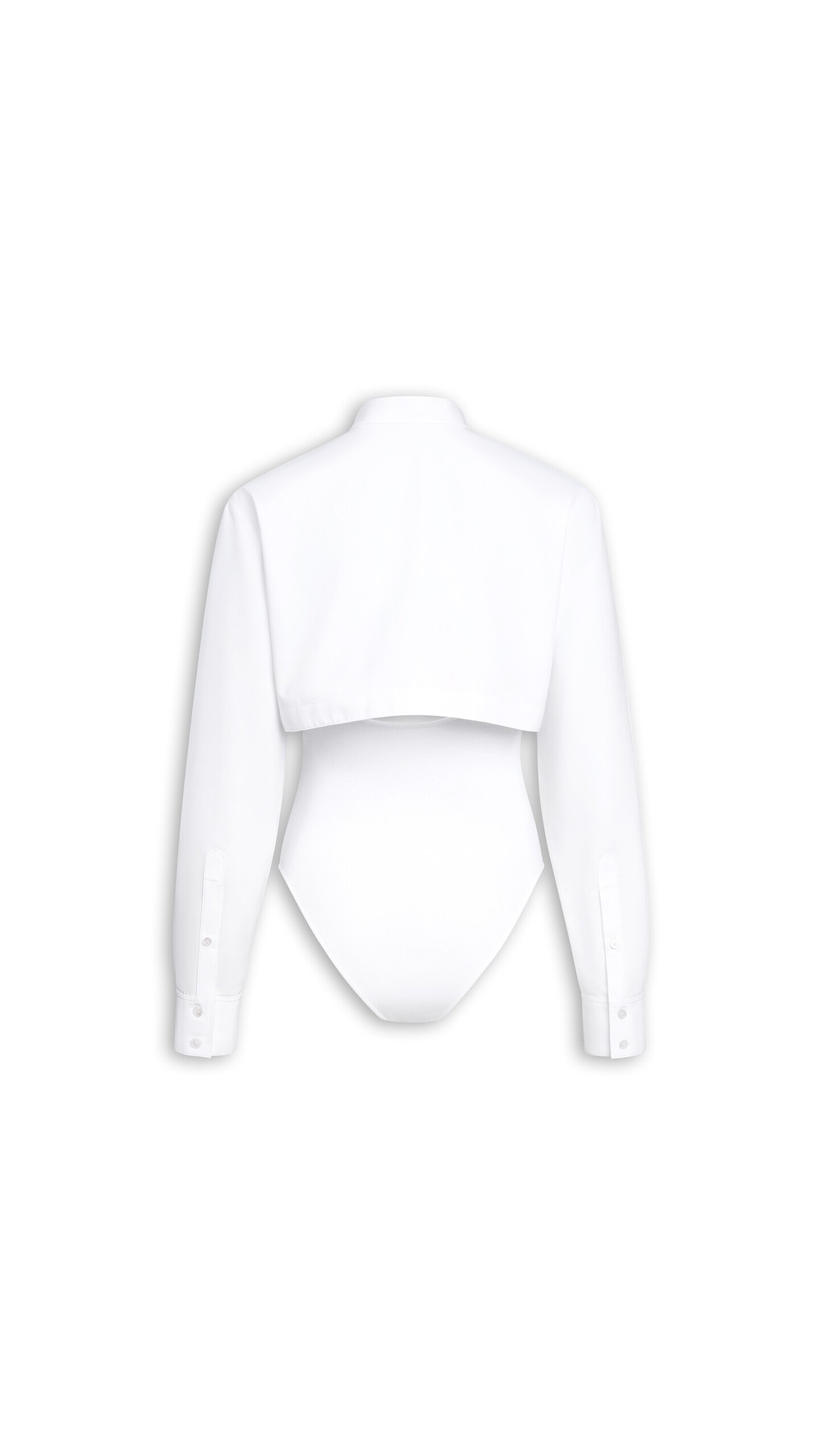 ALA&Iuml;A LAYER COTTON POPLIN SHIRT WHITE - View 5