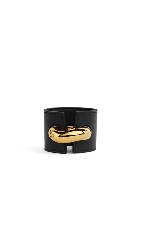 ALA&Iuml;A TORSION LEATHER CUFF BLACK