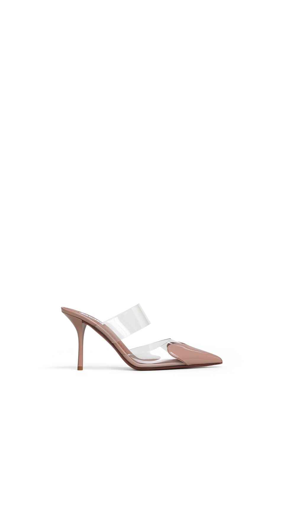 ALA&Iuml;A LE COEUR MULES IN PATENT CALFSKIN NUDE