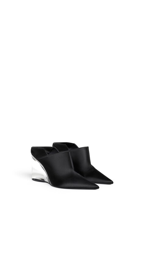ALA&Iuml;A INVISIBLE MULES IN SATIN BLACK - View 2