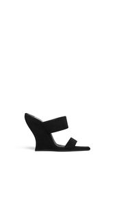 BLACK - ALA&Iuml;A WAVE MULES IN SUEDE