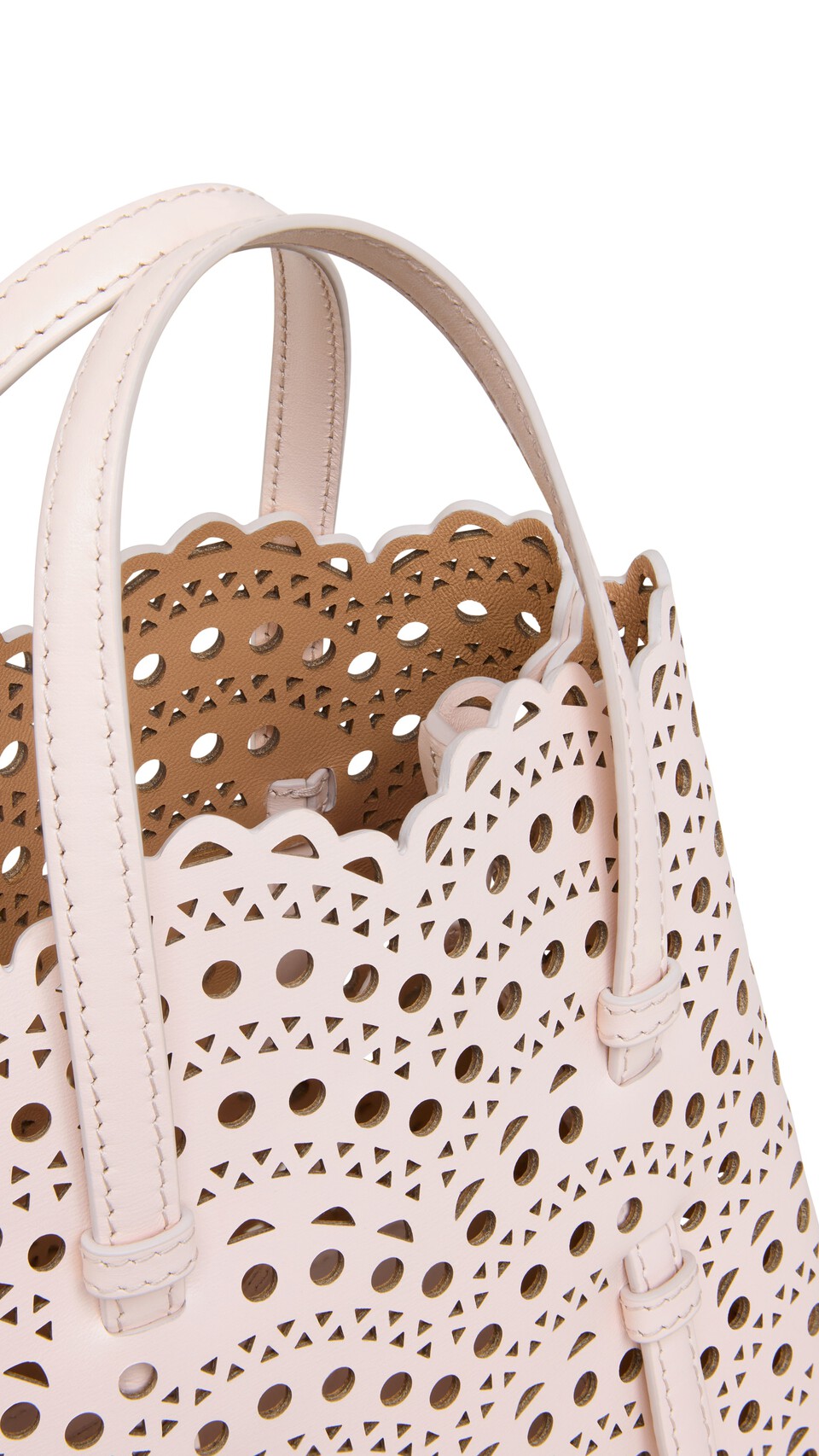 ALA&Iuml;A MINA 20 BAG IN VIENNE WAVE CALFSKIN PINK - View 3