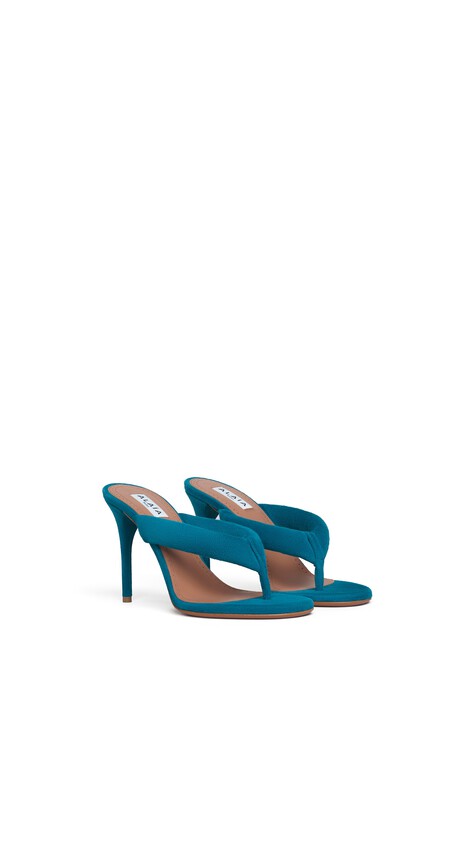 ALA&Iuml;A HEEL THONG MULES IN SUEDE  - View 2