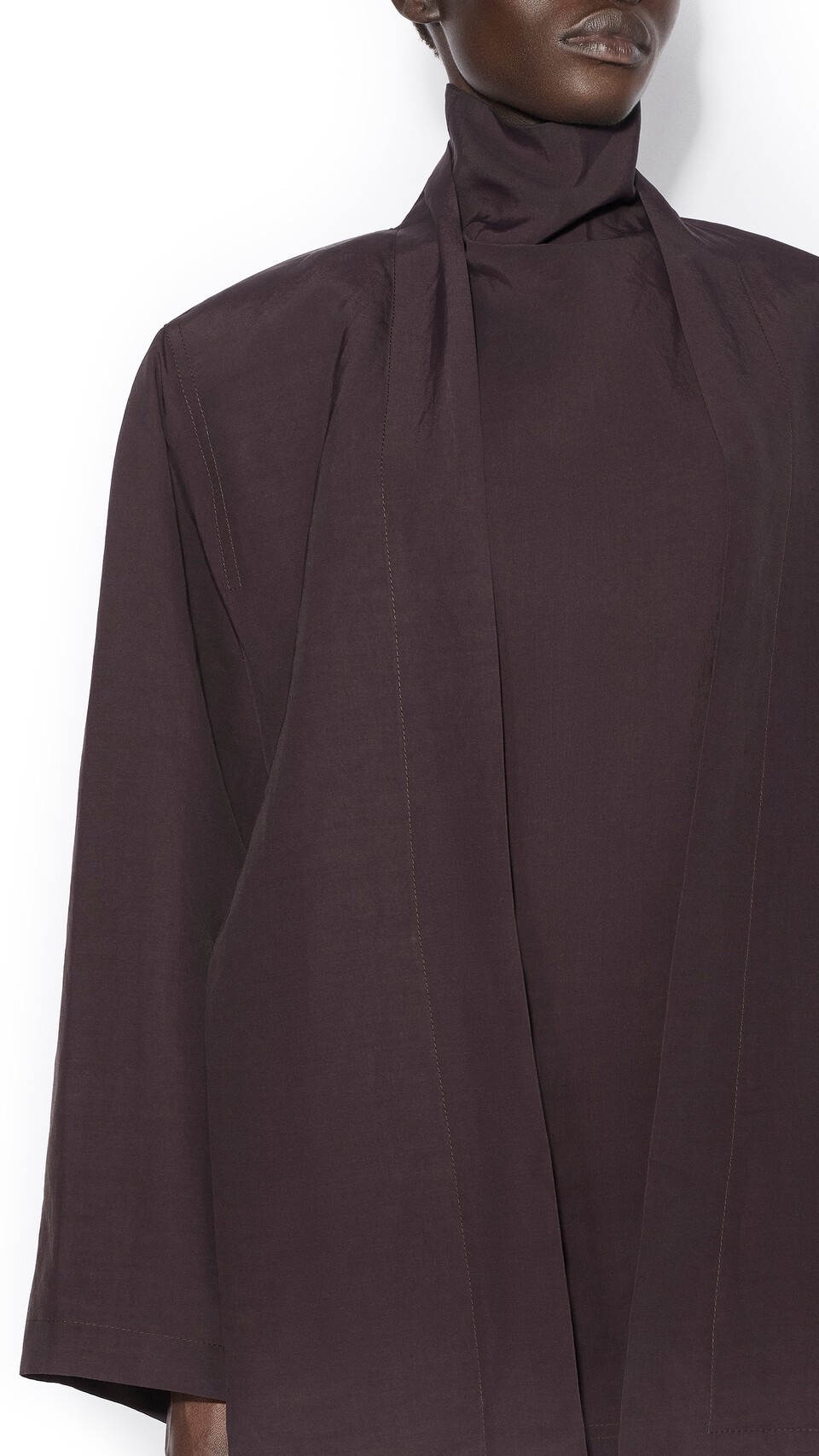 ALA&Iuml;A STRAIGHT POPLIN JACKET EGGPLANT - View 4