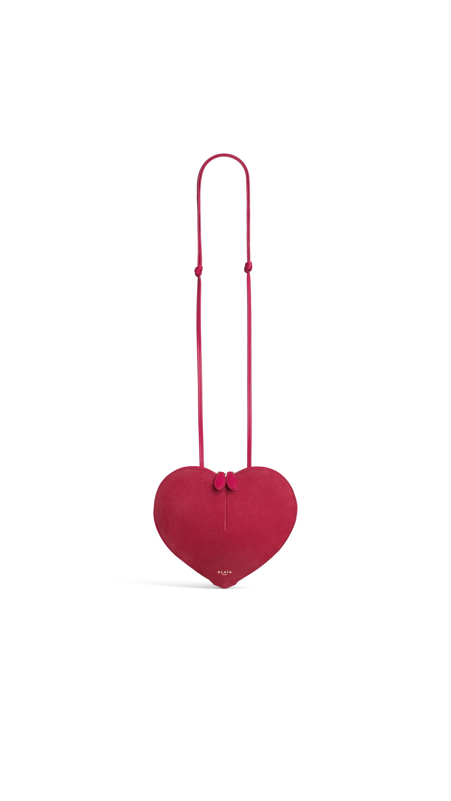 ALA&Iuml;A LE C&OElig;UR BI-MATERIAL BAG IN LEATHER RASPBERRY