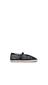 BLACK - ALA&Iuml;A ESPADRILLES IN FISHNET AND PATENT LEATHER