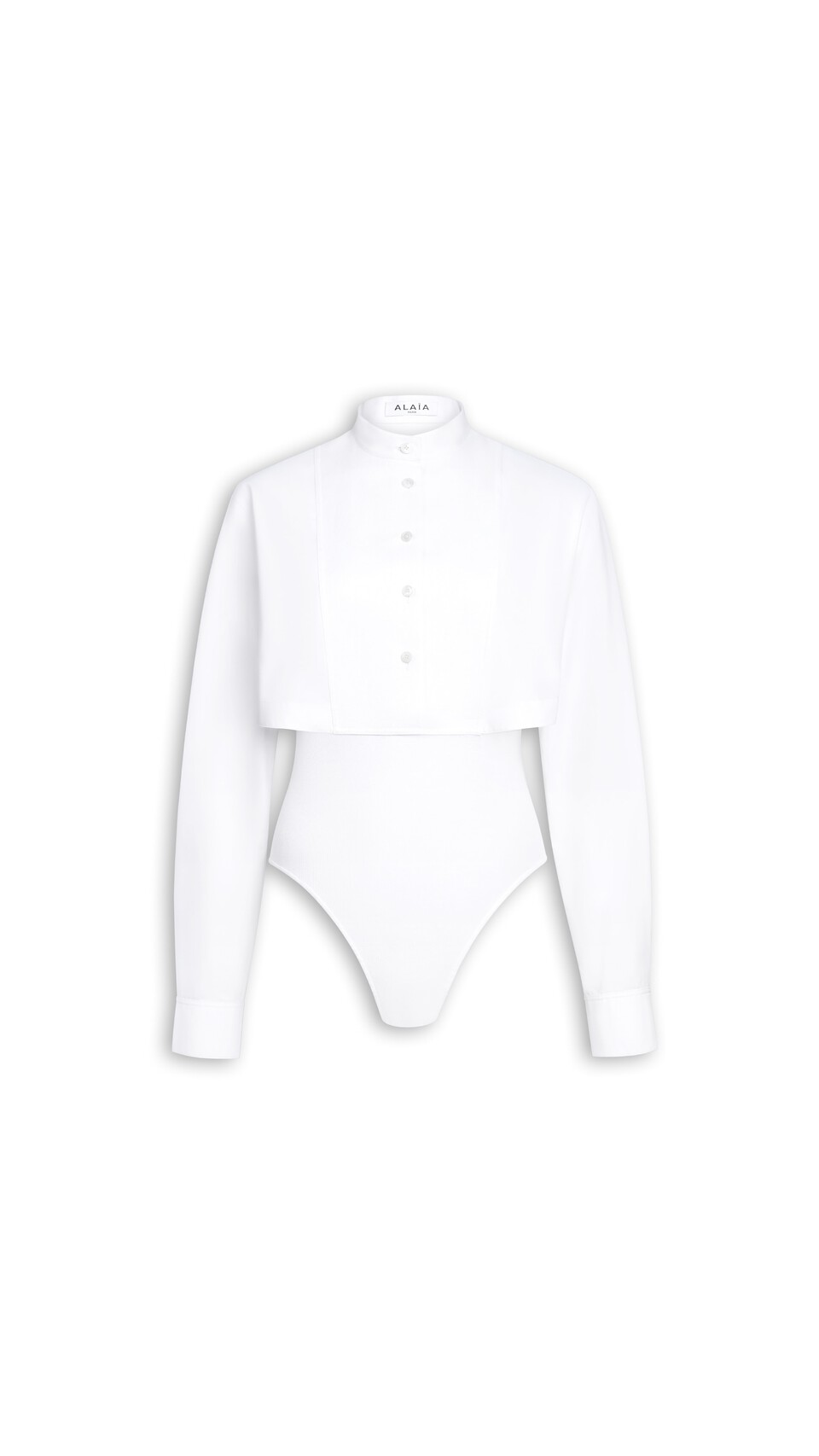 ALA&Iuml;A LAYER COTTON POPLIN SHIRT WHITE
