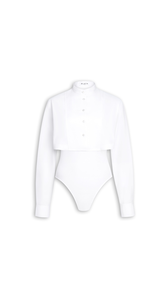WHITE - ALA&Iuml;A LAYER COTTON POPLIN SHIRT