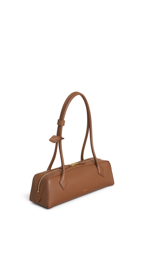 ALA&Iuml;A LE TECKEL MEDIUM BAG IN CALFSKIN AMBER - View 2