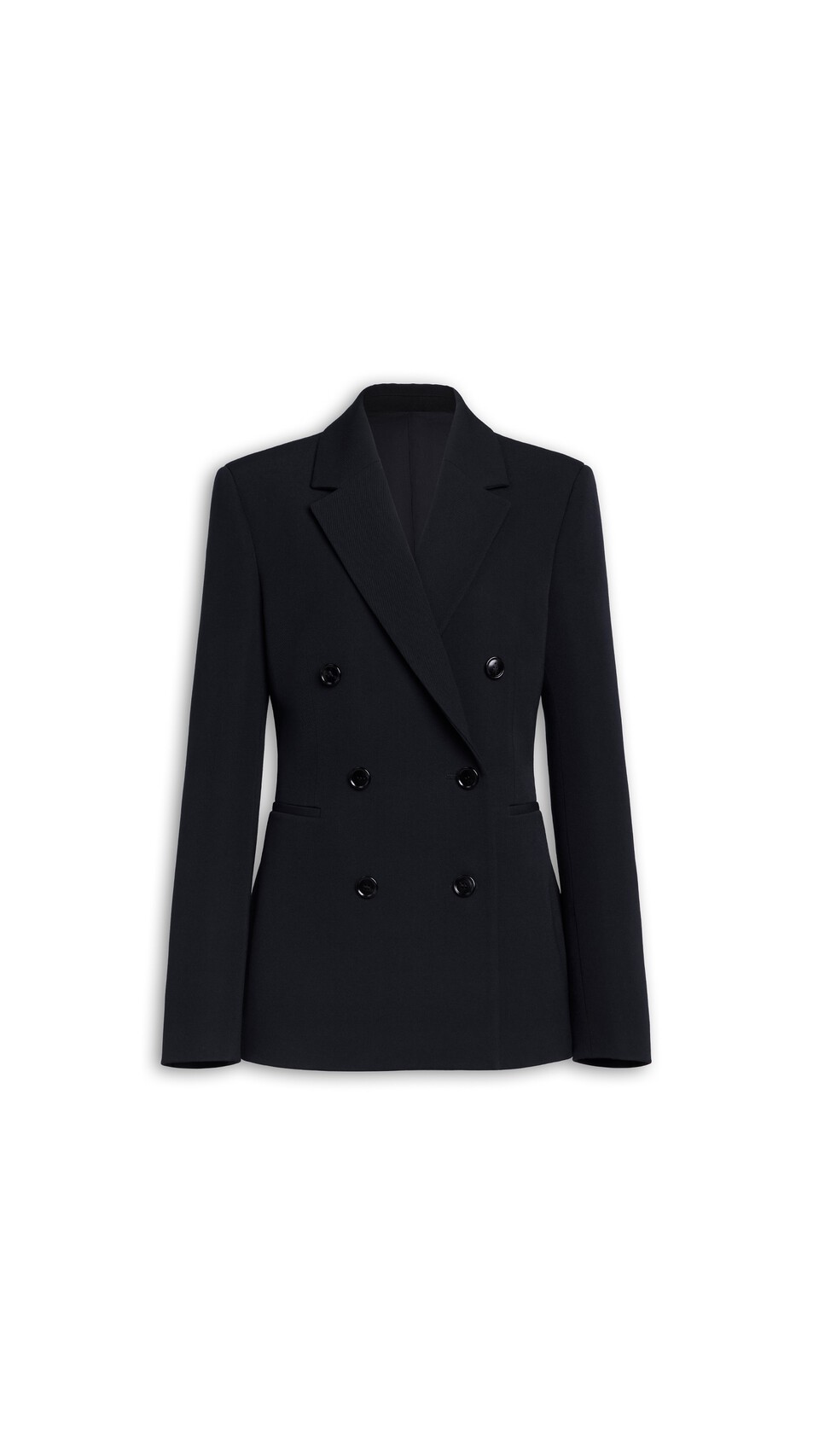 ALA&Iuml;A WOOL CREPE CINCHED BLAZER BLACK