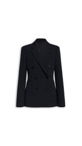 BLACK - ALA&Iuml;A WOOL CREPE CINCHED BLAZER