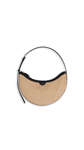NATURAL - ALA&Iuml;A ONE PIECE DEMI LUNE BAG IN PAPER STRAW