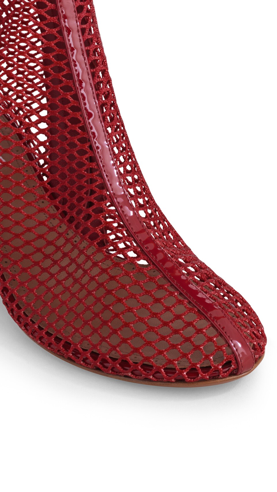ALA&Iuml;A BOOTS 55 IN FISHNET  CARMINE - View 4