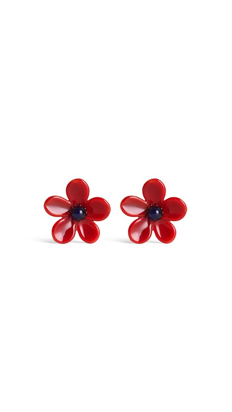 ALA&Iuml;A BLOOM EARRINGS RED