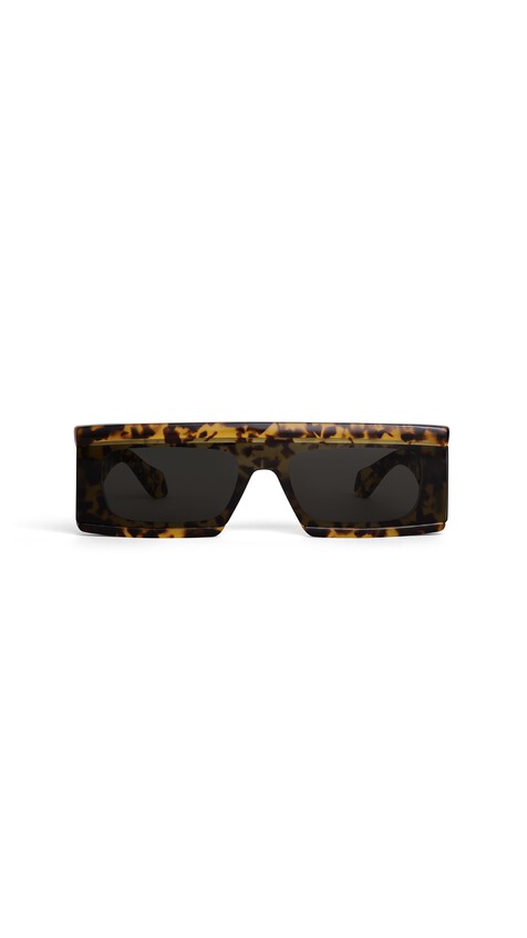 ALA&Iuml;A RECTANGULAR MASK SUNGLASSES HAVANA YELLOW