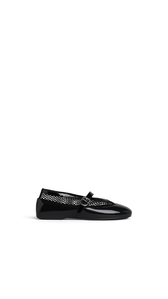 BLACK - ALA&Iuml;A BALLET FLATS IN FISHNET & RUBBER OVERSHOES