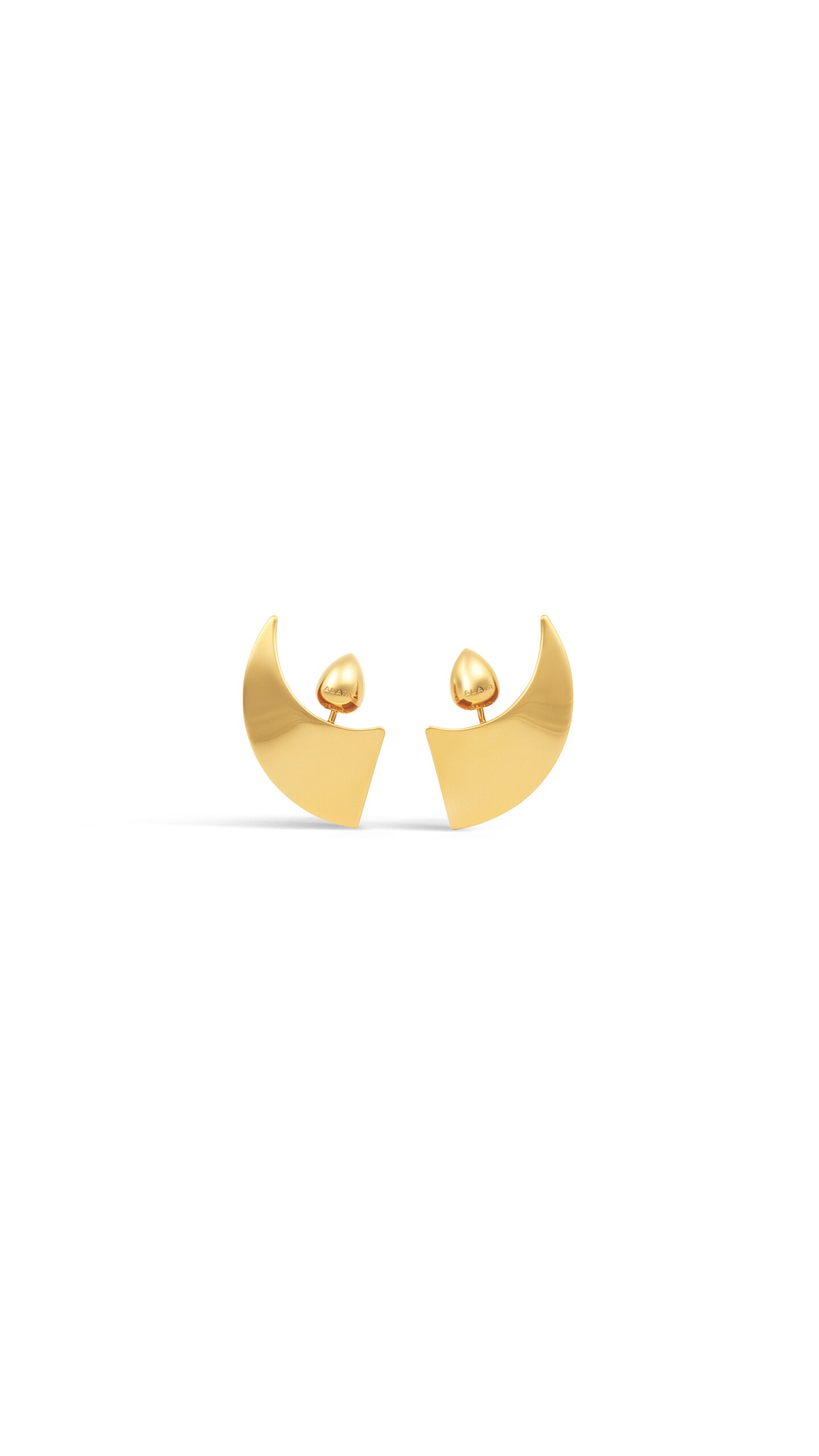 ALA&Iuml;A SMALL EDGE EARRINGS YELLOW GOLD METALS