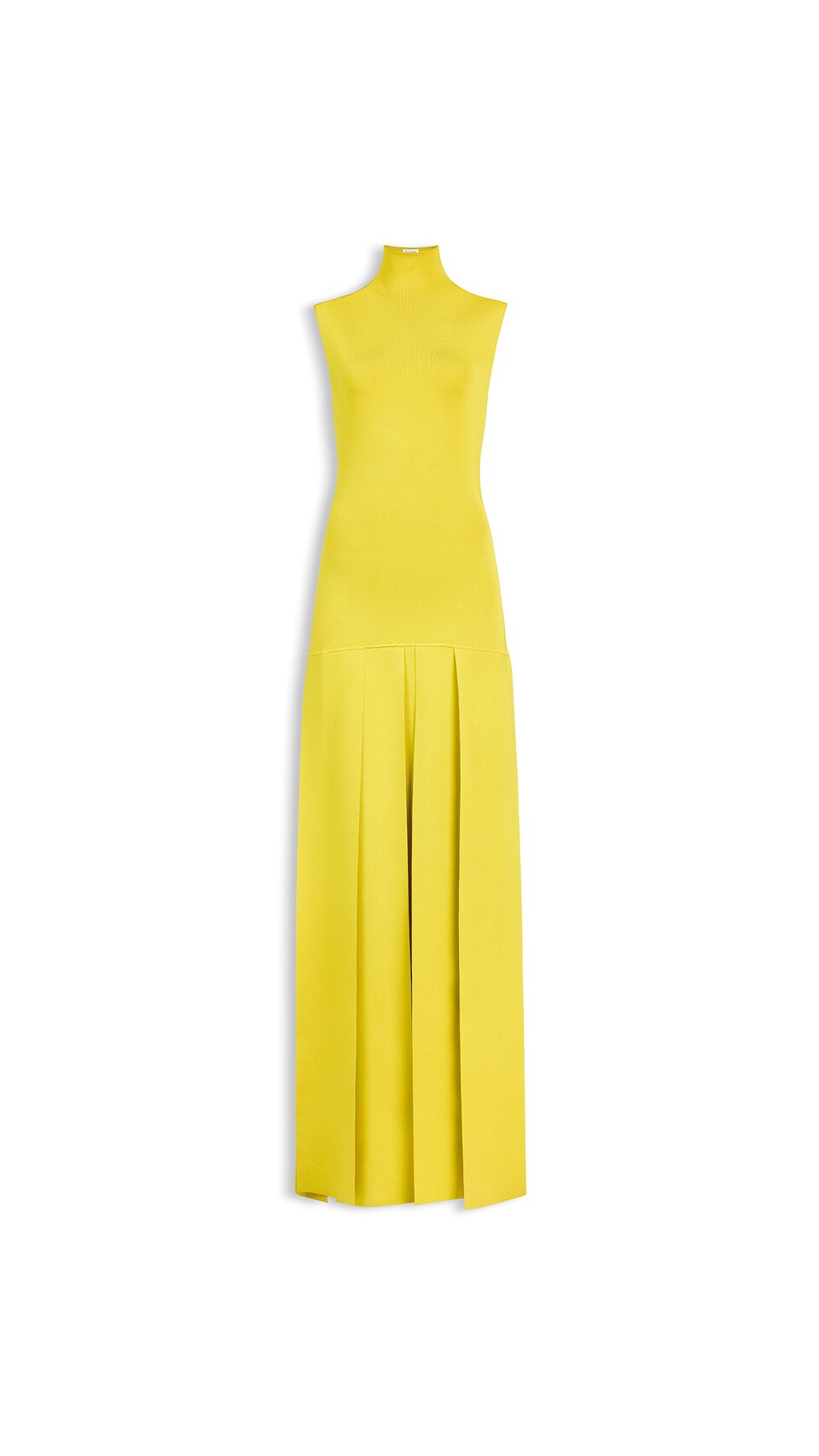 ALA&Iuml;A MAXI PLEATED DRESS LIME