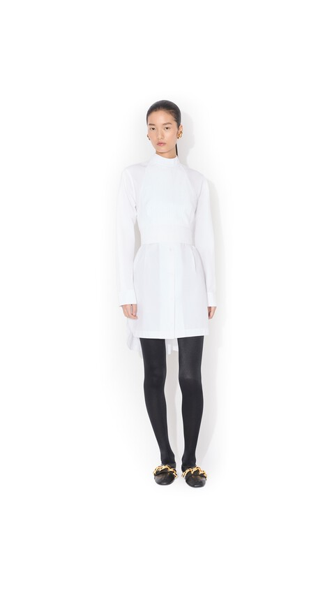 ALA&Iuml;A WRAP COTTON POPLIN DRESS WHITE - View 2