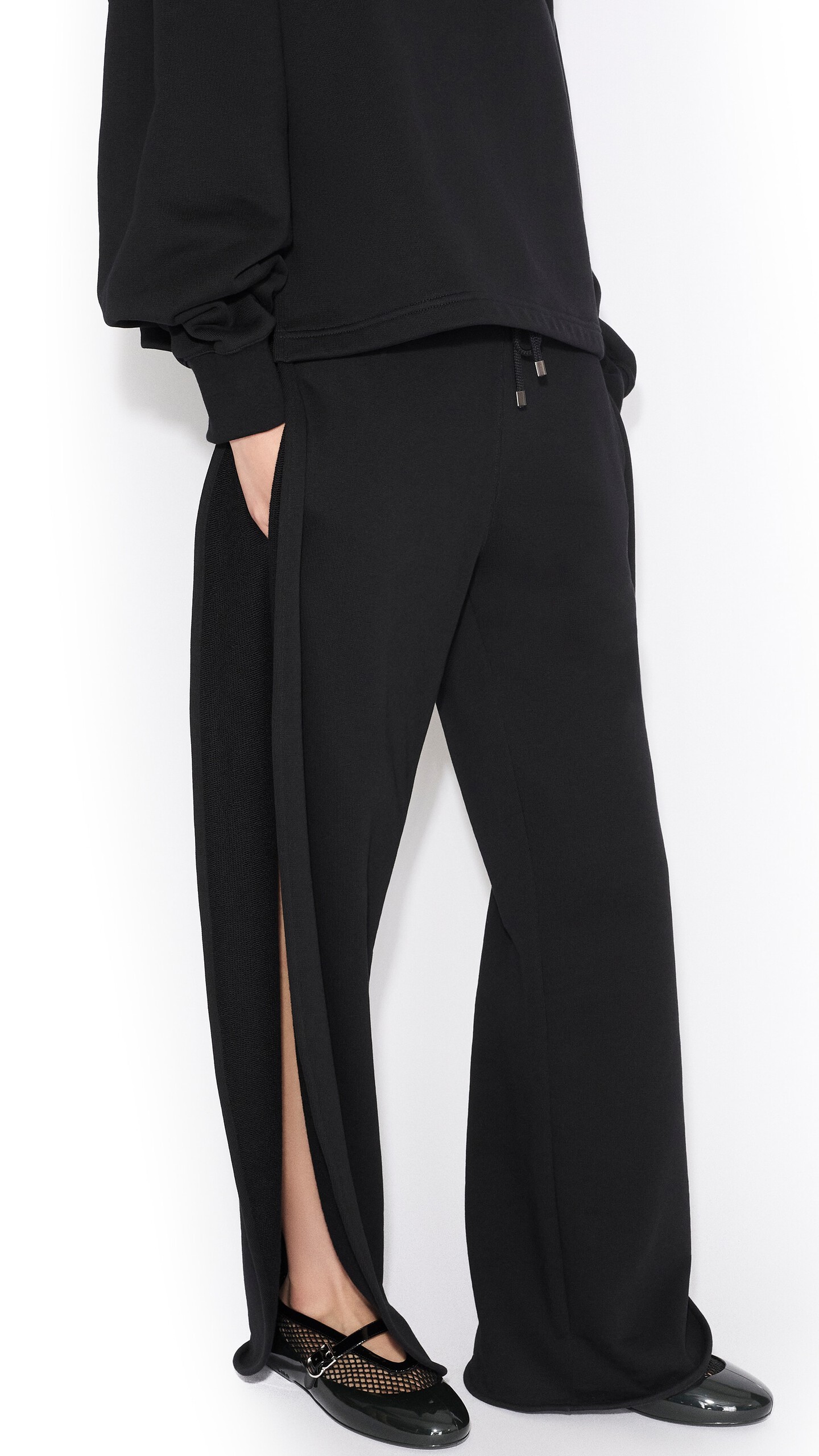 ALA&Iuml;A BOATNECK FLEECE SWEAT BLACK - View 4