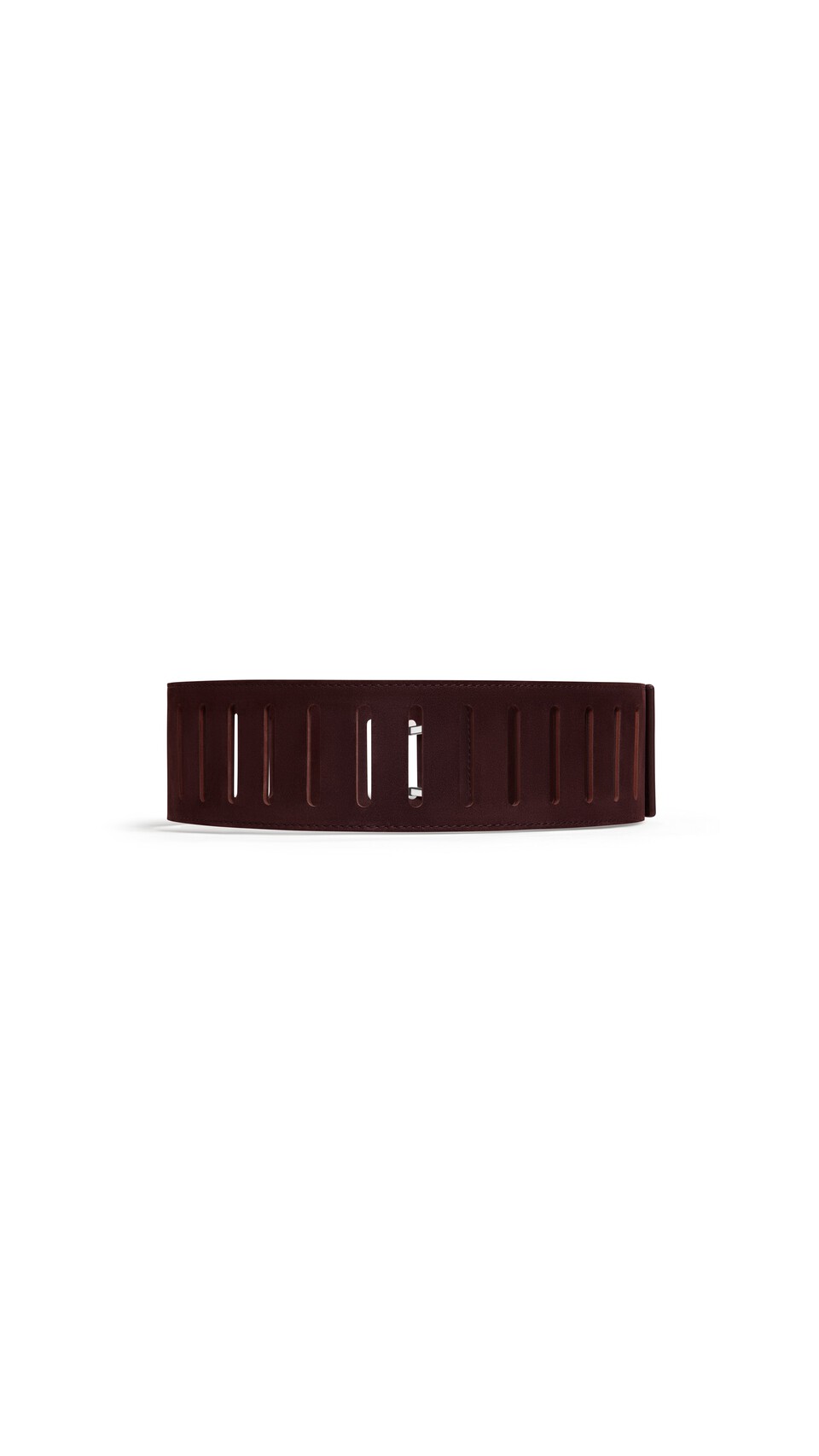 ALA&Iuml;A RECTANGULAR LARGE BELT IN NUBUCK BORDEAUX - View 2