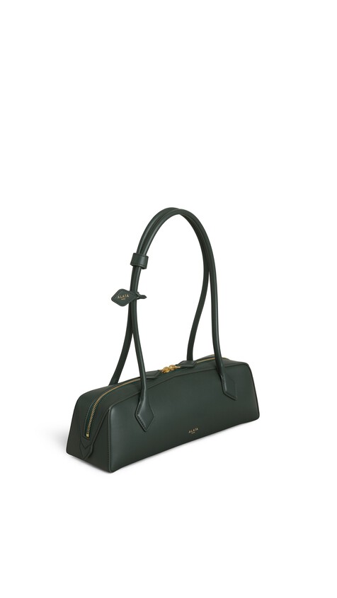 ALA&Iuml;A LE TECKEL MEDIUM BAG IN CALFSKIN LICHEN - View 2