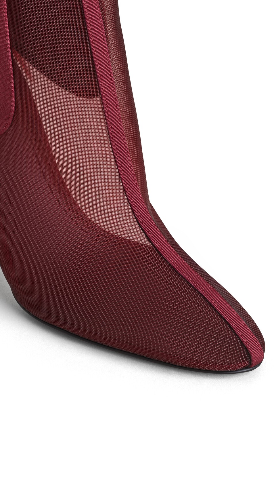 ALA&Iuml;A HEELED CHELSEA BOOTS IN MESH BORDEAUX - View 4