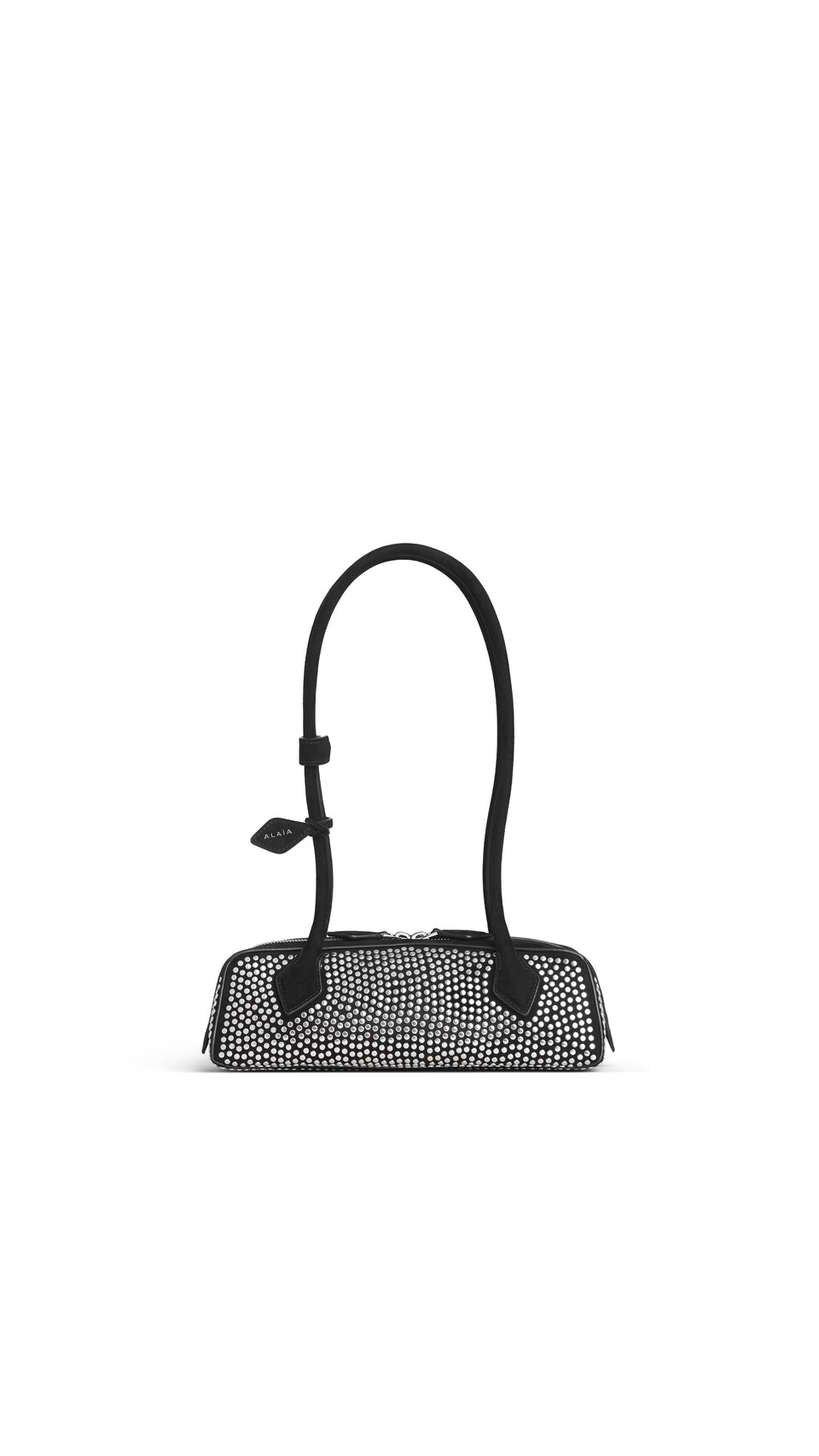 ALA&Iuml;A BORSA LE TECKEL PICCOLA IN PELLE SCAMOSCIATA CON BORCHIE NERO