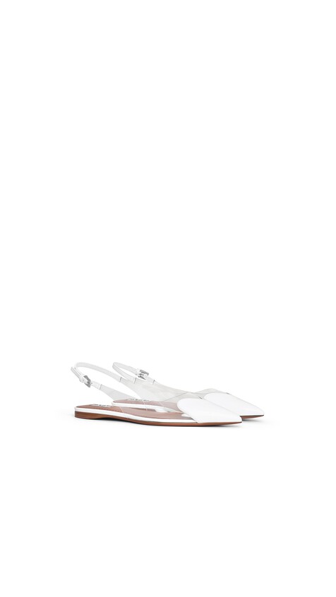 ALA&Iuml;A LE C&OElig;UR FLAT SLINGBACKS IN PATENT CALFSKIN OPTICAL WHITE - View 2