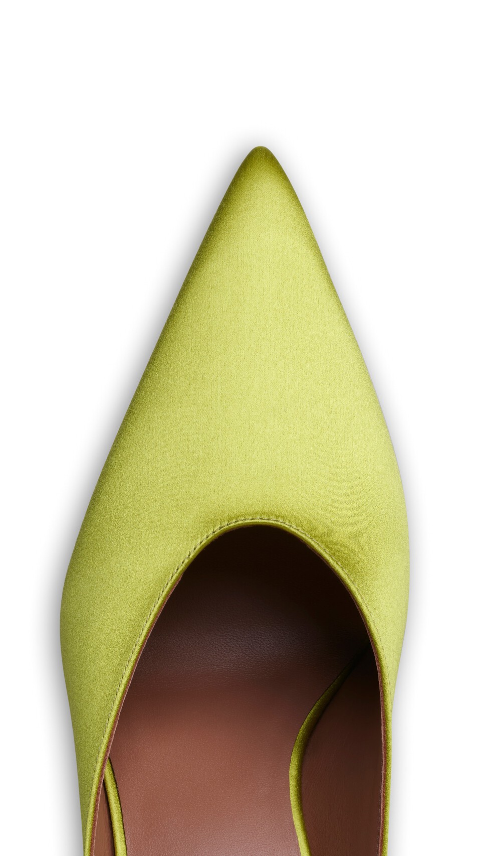 ALA&Iuml;A CUBE MULES IN SATIN LIME - View 4