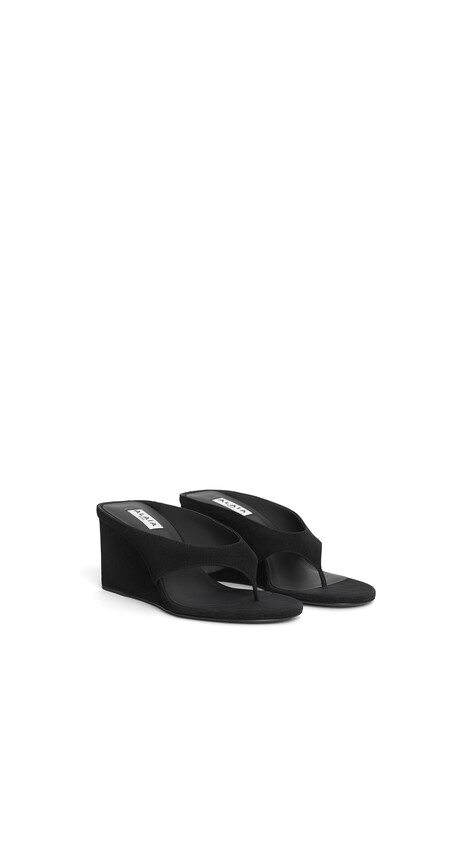 ALA&Iuml;A CUBE THONG MULES IN SUEDE  - View 2