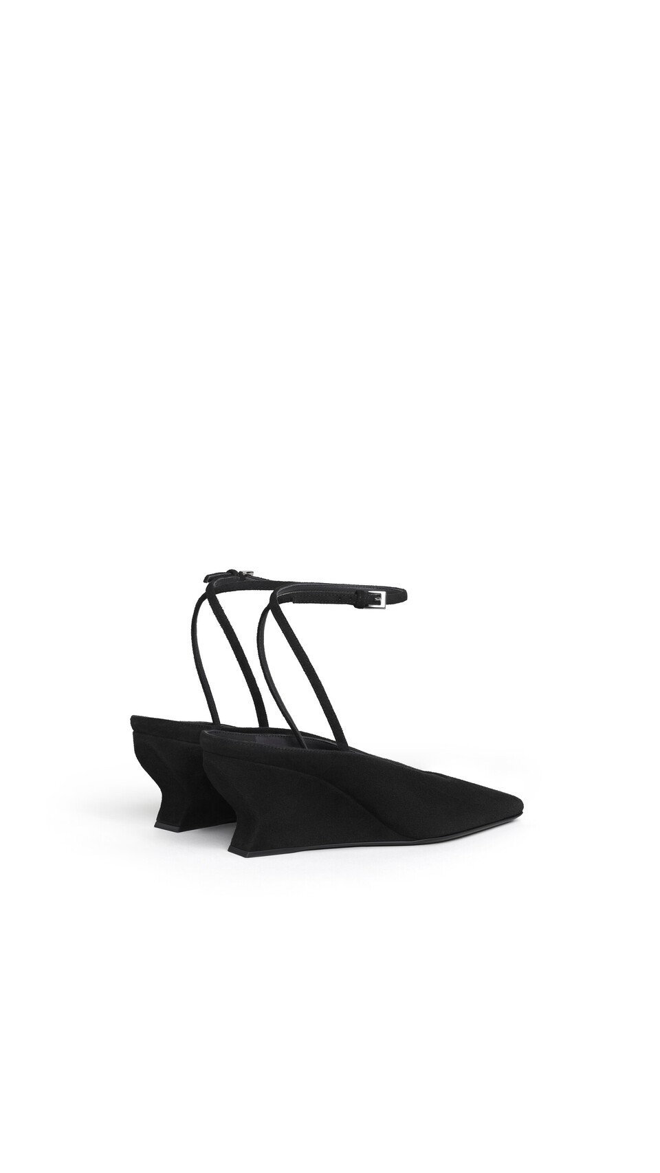 ALA&Iuml;A WAVE PUMPS IN SUEDE BLACK - View 3