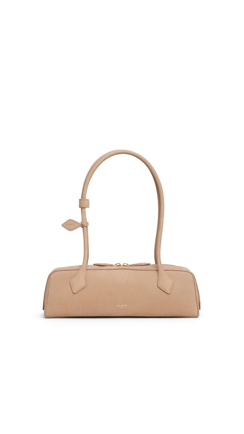 ALA&Iuml;A LE TECKEL MEDIUM BAG IN NUBUCK DESERT