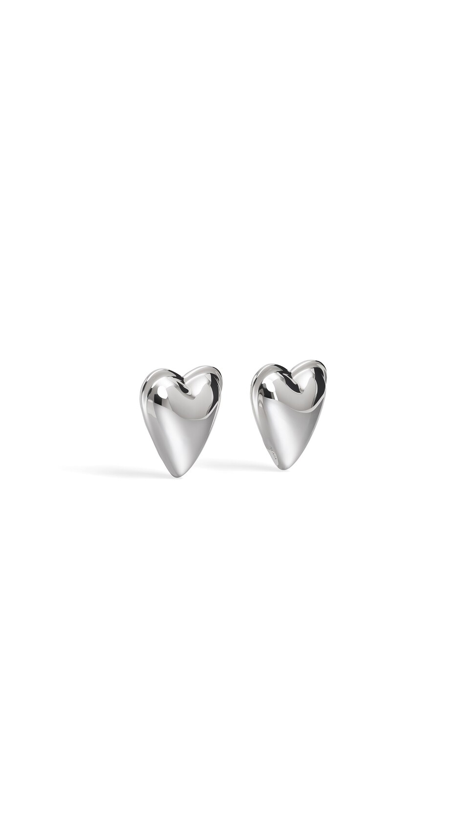 ALA&Iuml;A LE C&OElig;UR BOMB&Eacute; EARRINGS WHITE SILVER - View 2