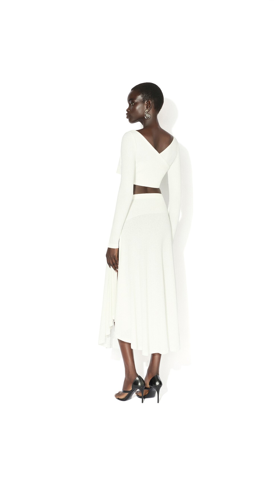 ALA&Iuml;A COTTON CREPE WRAPPED TOP NATURAL WHITE - View 4