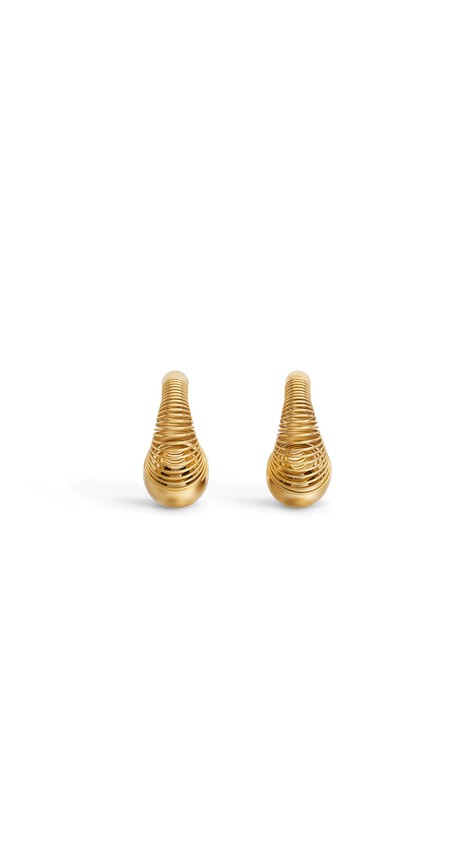ALA&Iuml;A SPIRAL SPHERE EARRINGS YELLOW GOLD METALS - View 2