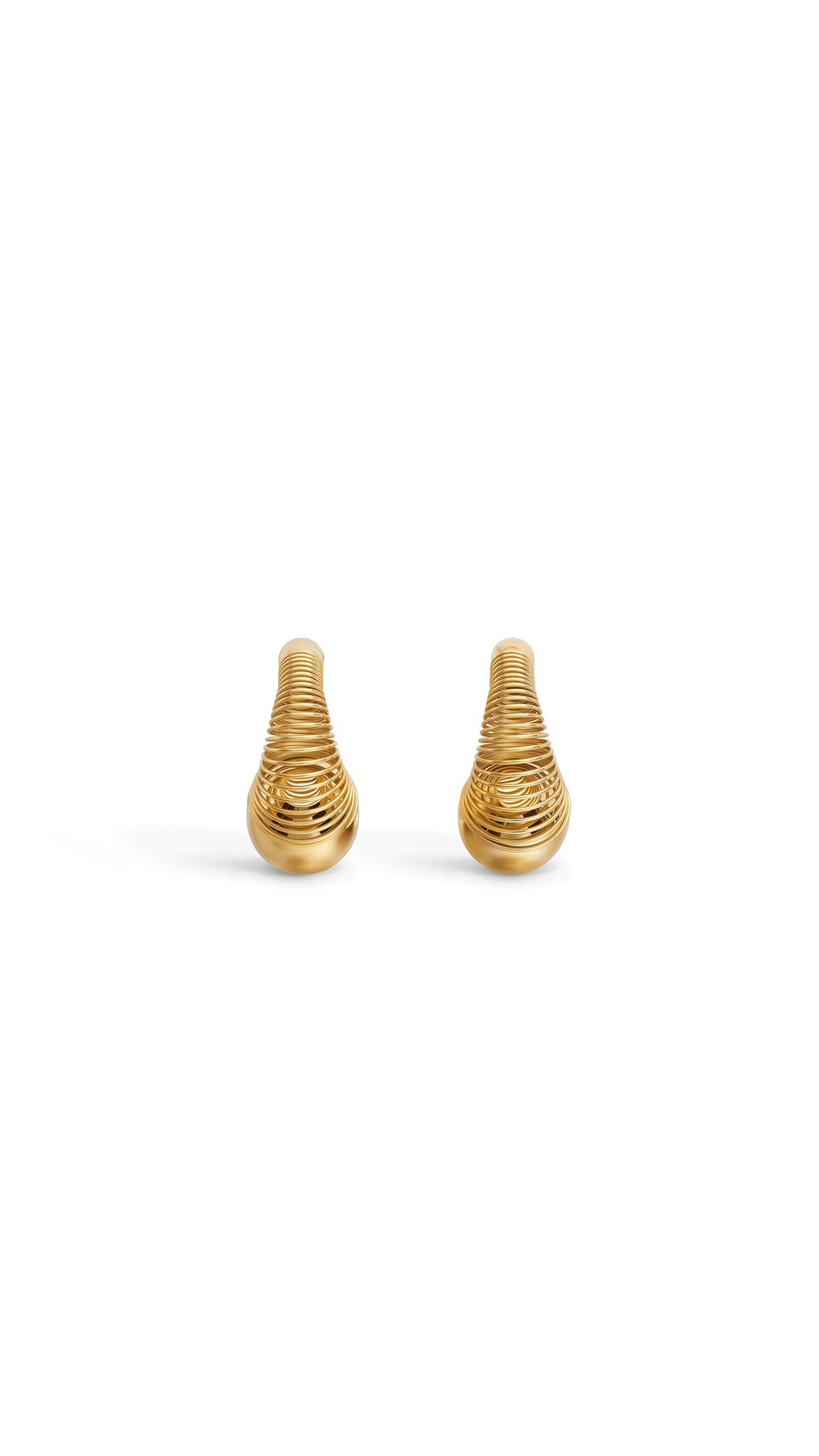 ALA&Iuml;A SPIRAL SPHERE EARRINGS YELLOW GOLD METALS - View 3
