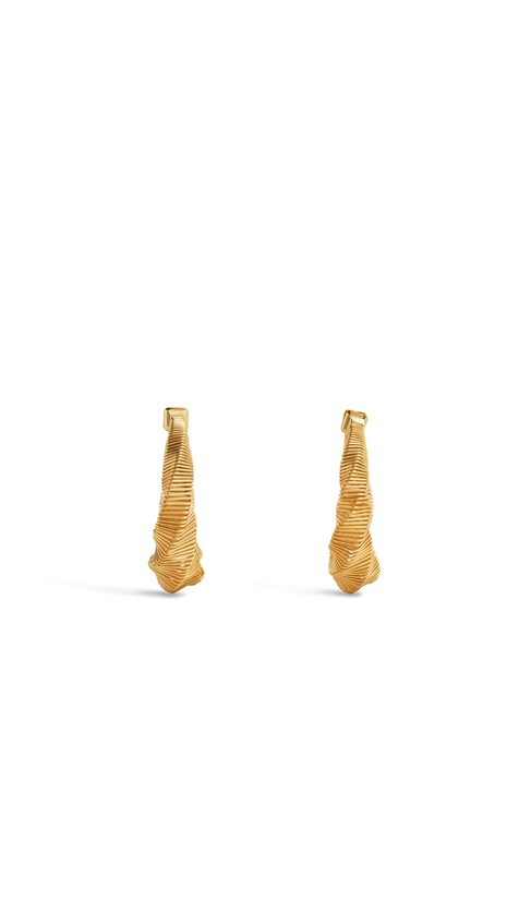 ALA&Iuml;A SPIRAL SQUARE HOOPS YELLOW GOLD METALS - View 2