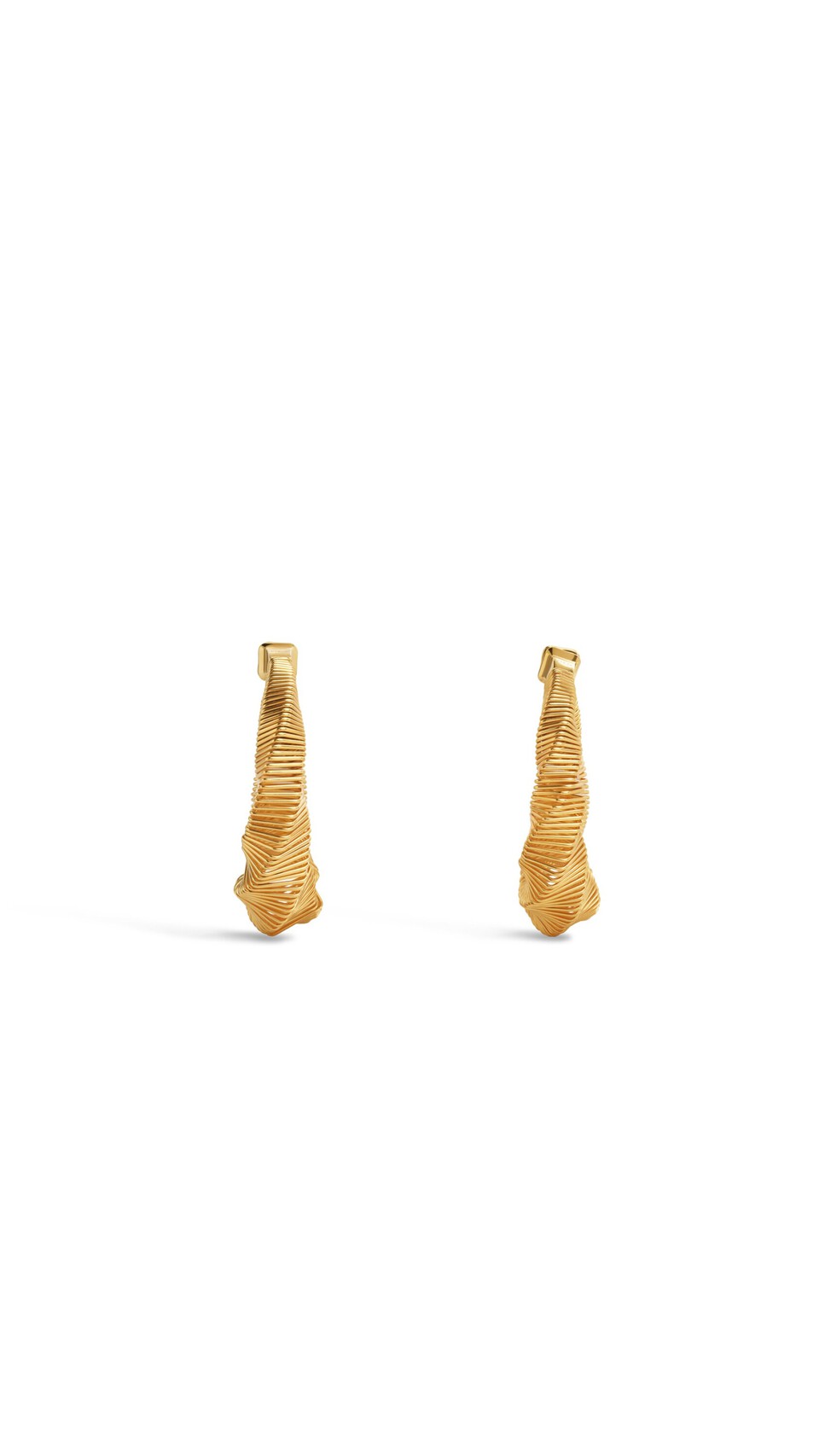 ALA&Iuml;A SPIRAL SQUARE HOOPS YELLOW GOLD METALS - View 3