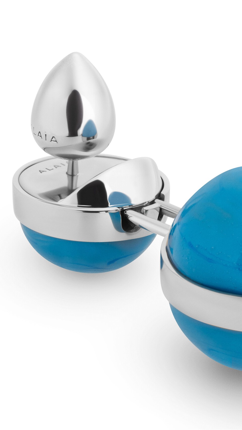ALA&Iuml;A SPHERE SMALL PENDANT EARRINGS TURQUOISE - View 2