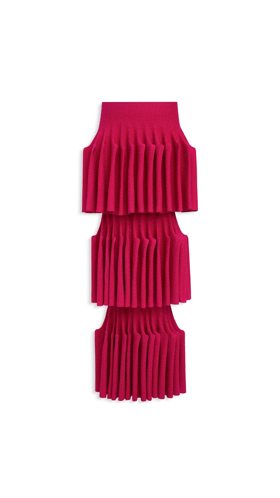 ALA&Iuml;A SCULPTED GODET SKIRT FUCHSIA