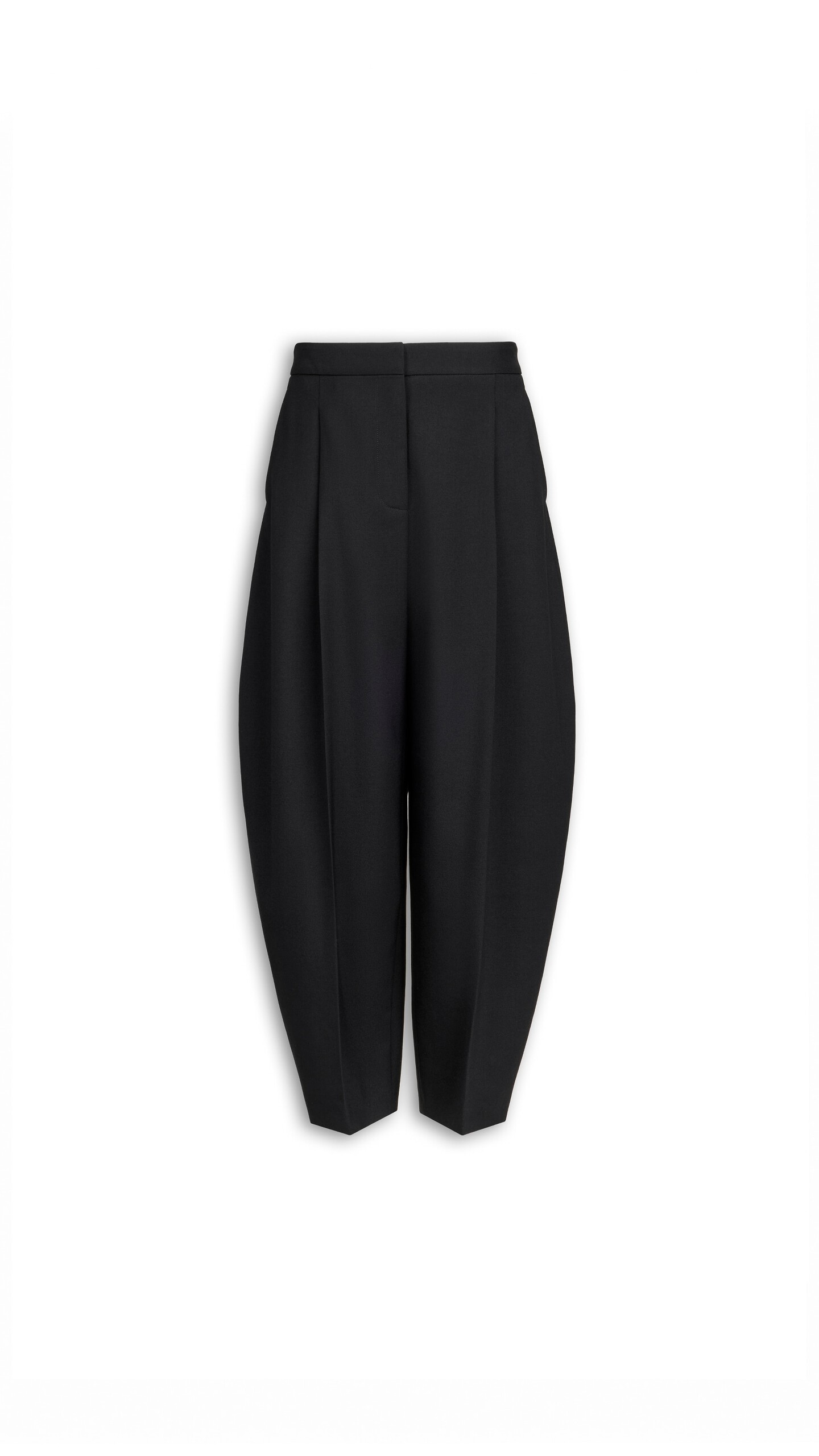ALA&Iuml;A WOOL GABARDINE ROUND PANTS BLACK