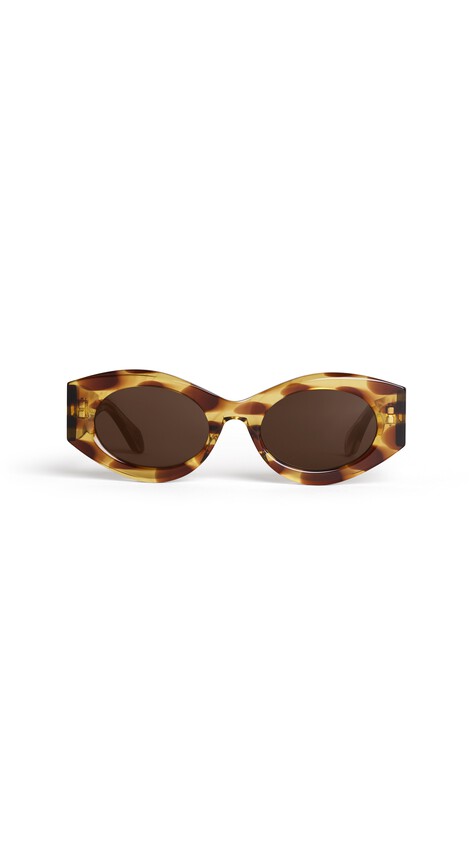 ALA&Iuml;A OVAL SUNGLASSES YELLOW/BROWN